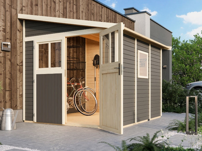 Karibu Gartenhaus Bomlitz 3 terragrau 19 mm