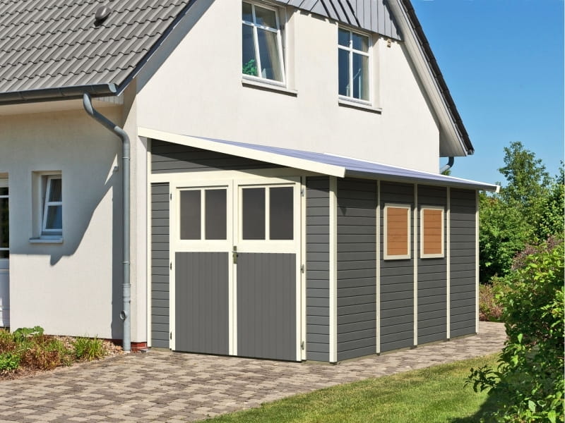 Karibu Gartenhaus Bomlitz 4 terragrau 19 mm