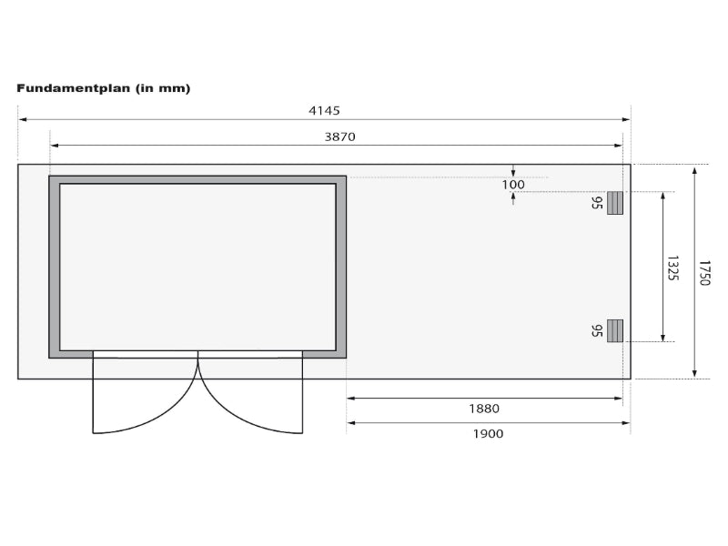 Karibu Gartenhaus Glücksburg 2 in terragrau inkl. Anbaudach
