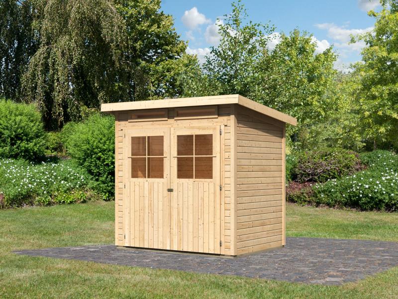 Karibu Gartenhaus Glücksburg 2 natur 19 mm