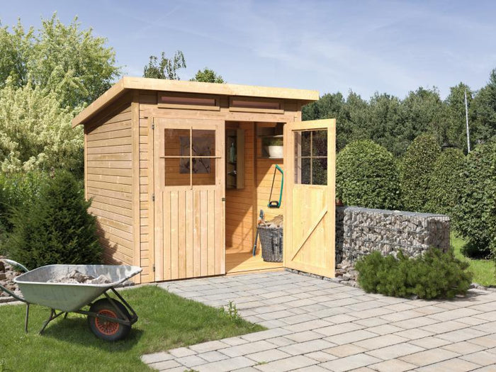 Karibu Gartenhaus Glücksburg 3 natur 19 mm