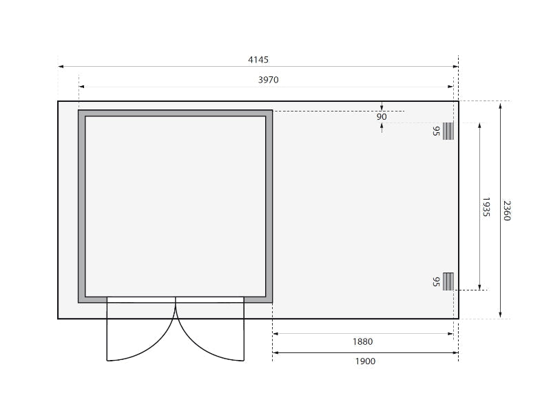 Karibu Gartenhaus Glücksburg 3 terragrau Sparset mit Schleppdach 19 mm