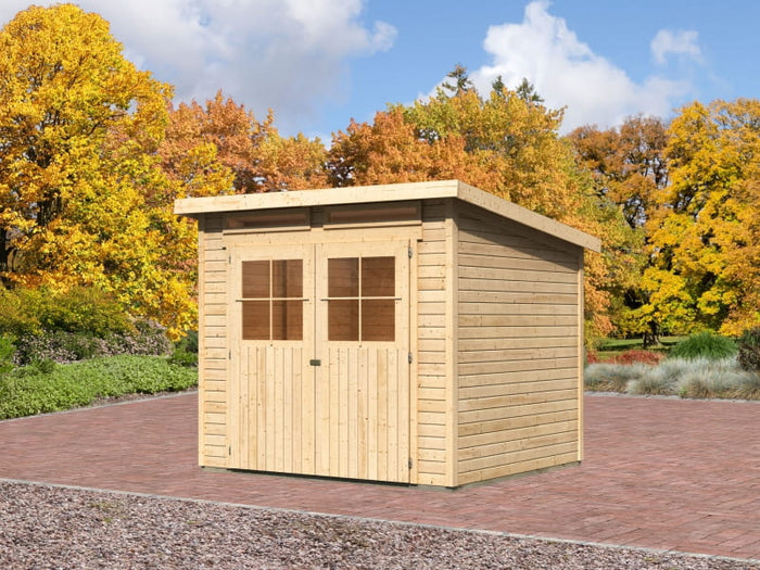 Karibu Gartenhaus Glücksburg 4 natur 19 mm