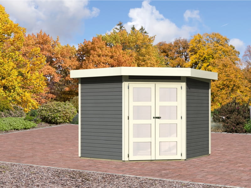 Karibu Gartenhaus Goldendorf 5 terragrau 19 mm