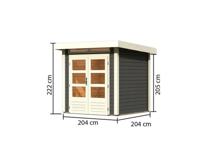 Karibu Gartenhaus Kandern 1 in terragrau 28 mm