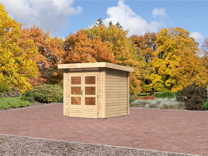 Karibu Gartenhaus Kandern 1 natur 28 mm