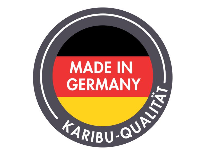 Karibu Gartenhaus Kandern 1 terragrau mit Anbaudach 2,35 m inkl. Rückwand