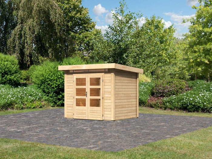 Karibu Gartenhaus Kandern 2 natur 28 mm