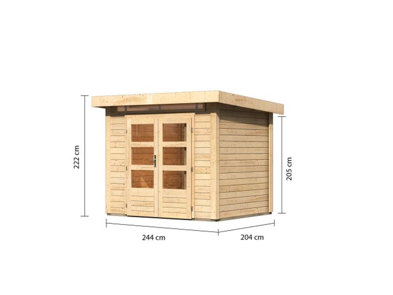 Karibu Gartenhaus Kandern 2 natur 28 mm