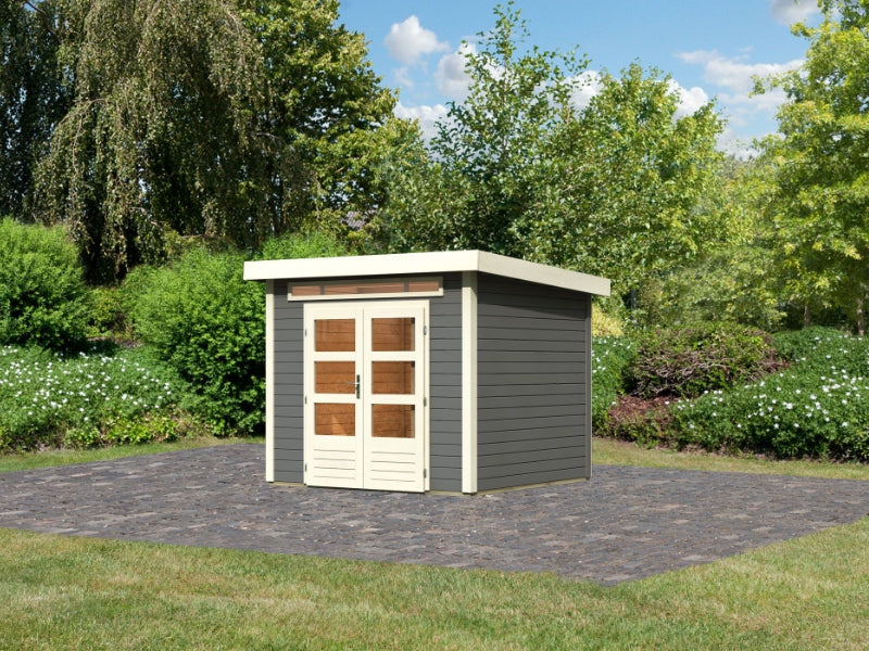 Karibu Gartenhaus Kandern 3 in terragrau 28 mm