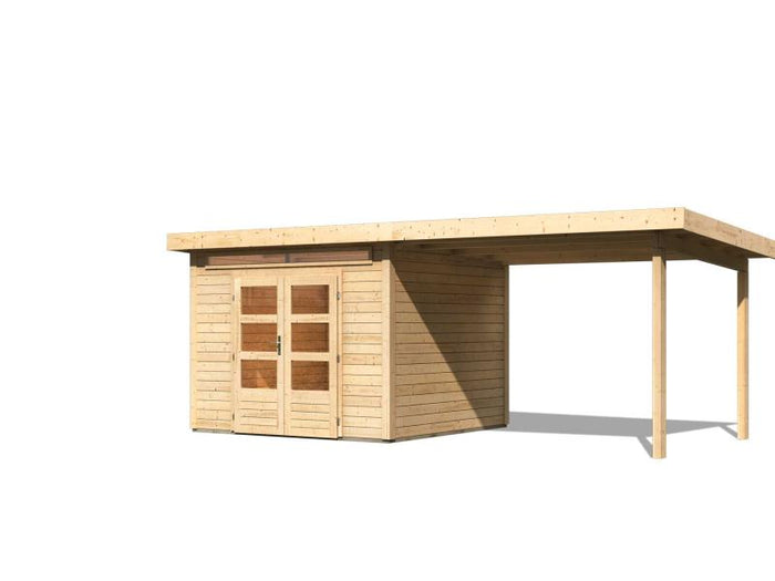 Karibu Gartenhaus Kandern 6 mit Anbaudach 2,95 Meter