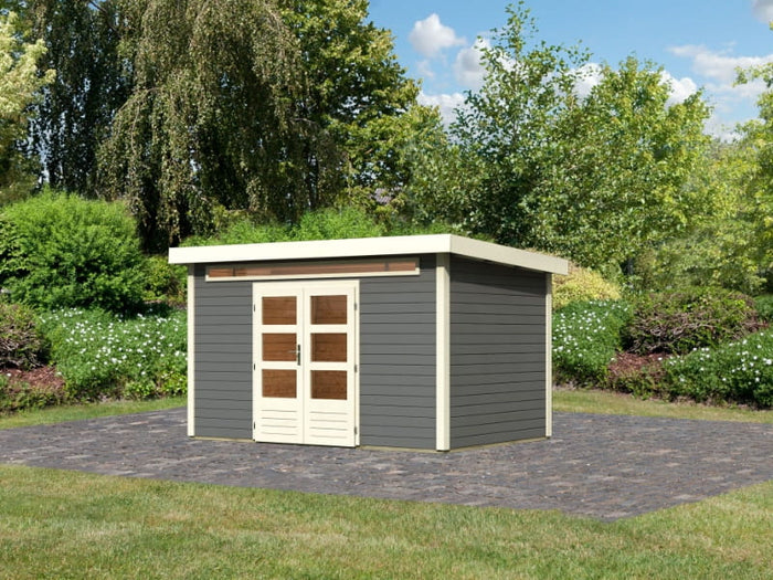 Karibu Gartenhaus Kandern 7 in terragrau 28 mm