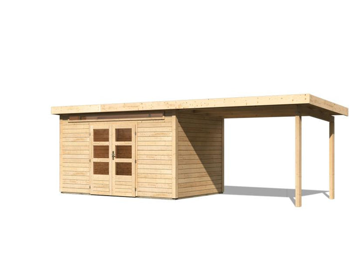 Karibu Gartenhaus Kandern 7 mit Anbaudach 2,95 Meter