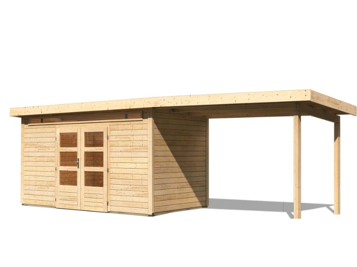 Karibu Gartenhaus Kandern 9 mit Anbaudach 3,2 m