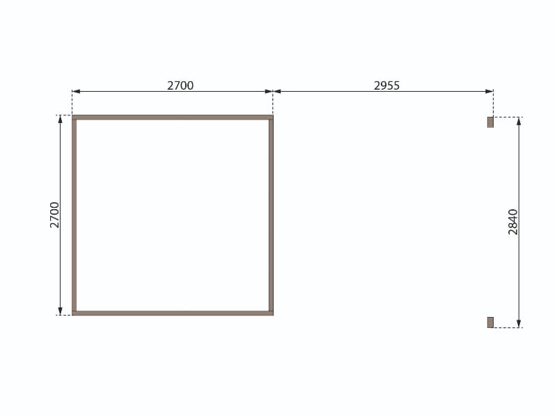 Karibu Gartenhaus Kastorf 6 - 28 mm natur mit Anbaudach 3,2 m