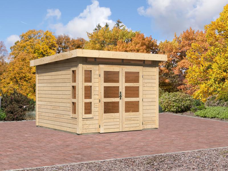 Karibu Gartenhaus Kastorf 6 - 28 mm natur