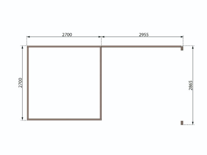 Karibu Gartenhaus Kastorf 6 - natur mit Anbaudach 3,2 m und 28 mm Rückwand