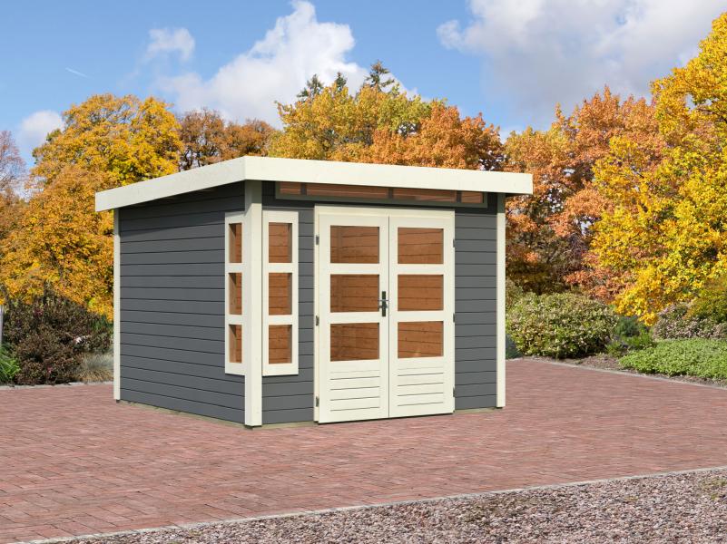 Karibu Gartenhaus Kastorf 6 terragrau - 28 mm