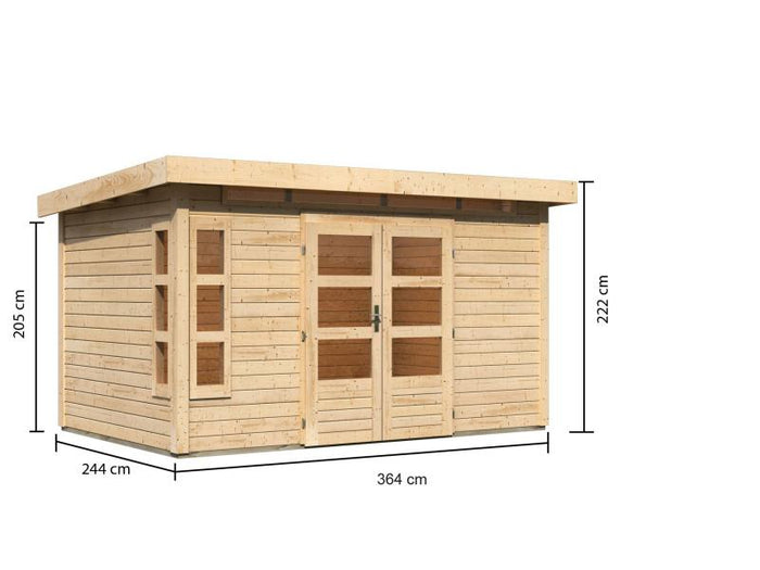 Karibu Gartenhaus Kastorf 7 - 28 mm natur