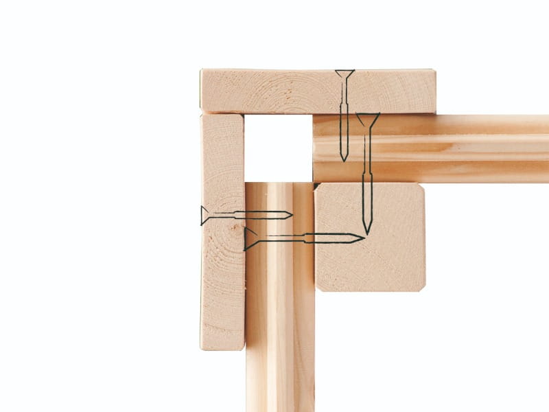 Karibu Gartenhaus Kastorf 7 - natur mit Anbaudach 3,2 m und 28 mm Rückwand