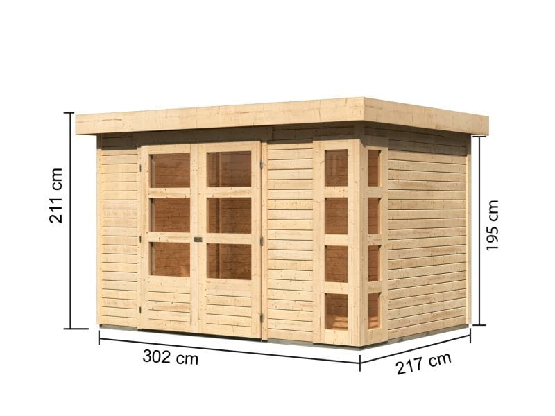 Karibu Gartenhaus Kerko 4 natur 19 mm