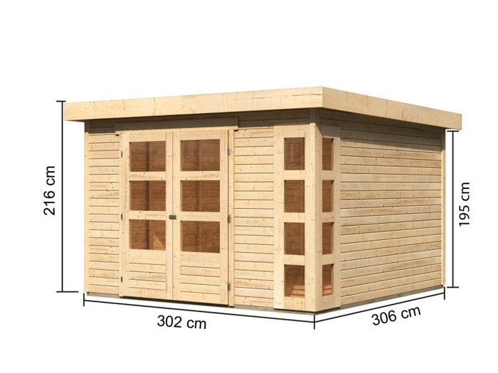 Karibu Gartenhaus Kerko 6 natur 19 mm