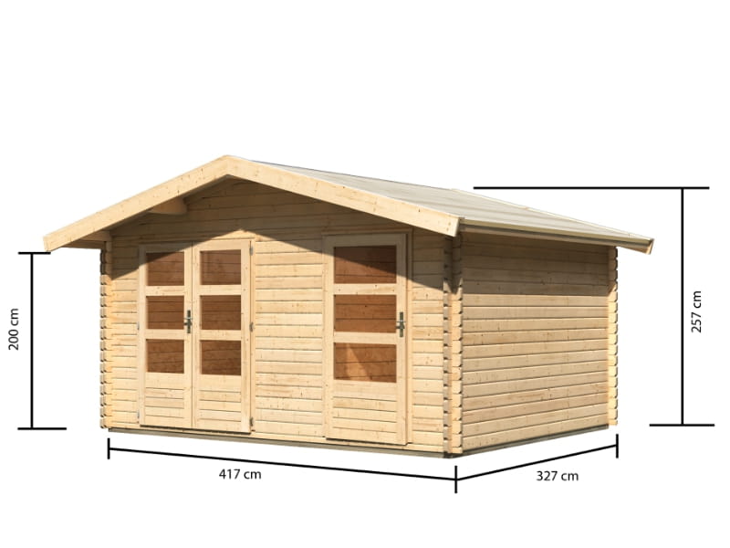 Karibu Gartenhaus Lagor 1 38 mm 2-Raum-Haus
