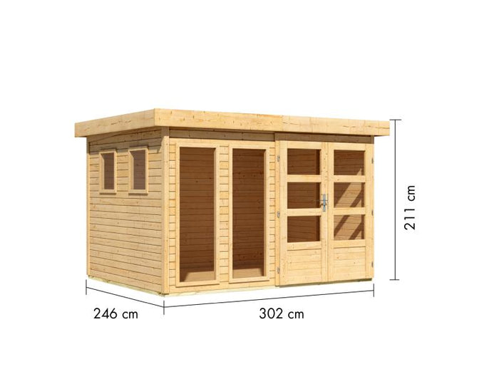 Karibu Gartenhaus Lahar 5, natur , 19 mm