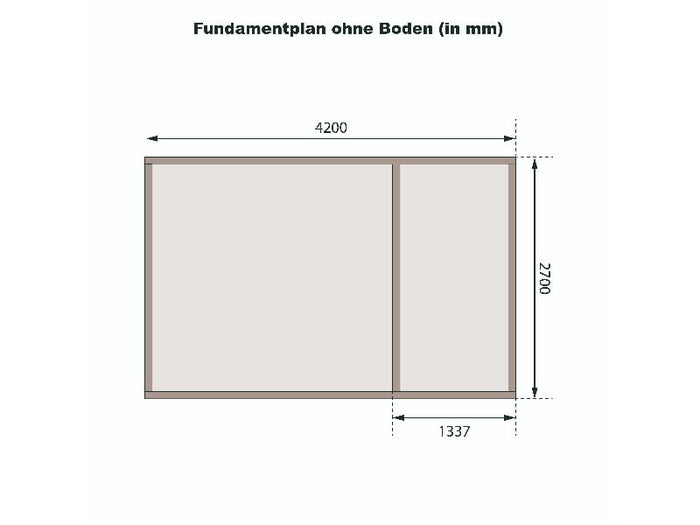 Karibu Gartenhaus Mattrup 2-Raum-Haus in terragrau 28 mm