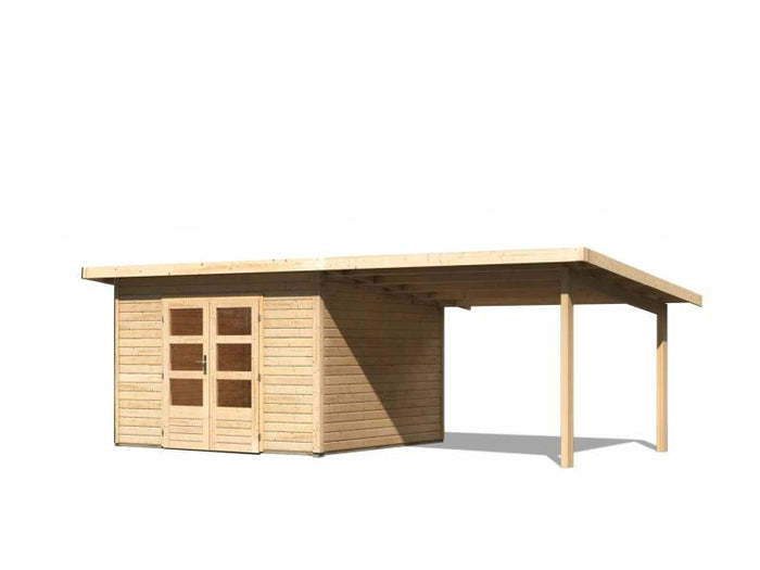 Karibu Gartenhaus Northeim 3 naturbelassen mit Schleppdach 3,0 Meter