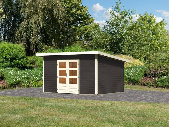 Karibu Gartenhaus Northeim 4 terragrau 38 mm