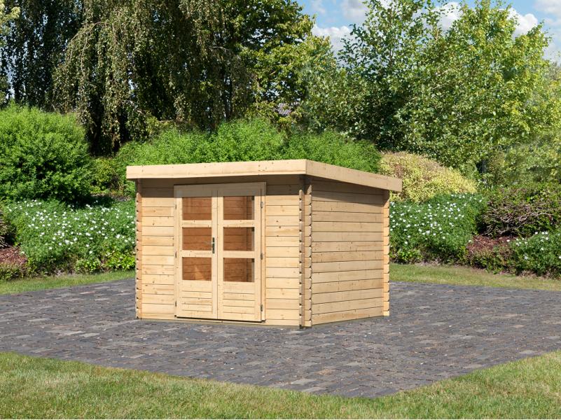 Karibu Gartenhaus Olaf 3 natur, inkl. Doppelflügeltür