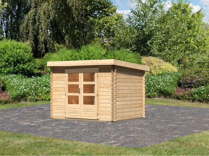 Karibu Gartenhaus Olaf 3 natur, inkl. Doppelflügeltür