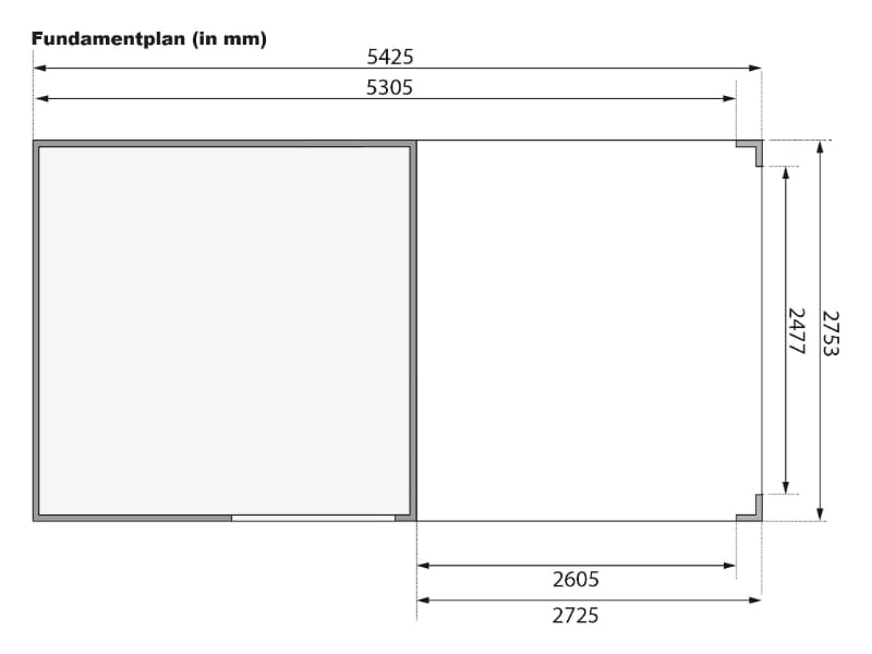 Karibu Gartenhaus Qubic 2 natur inkl. 2,70 m Anbaudach
