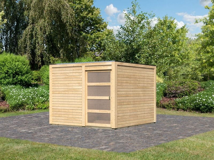 Karibu Gartenhaus Qubic 2 natur