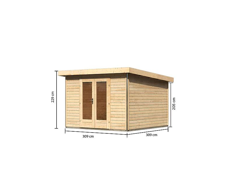 Karibu Gartenhaus Radeburg 1 natur 40 mm