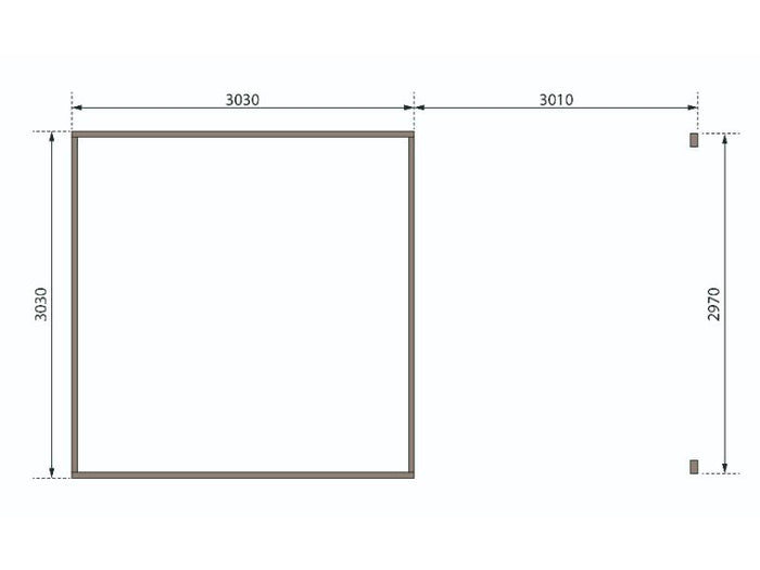Karibu Gartenhaus Radeburg 1 natur mit Anbaudach 3,3 m