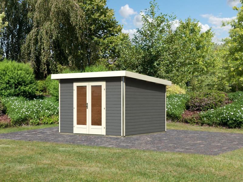 Karibu Gartenhaus Radeburg 1 terragrau 40 mm