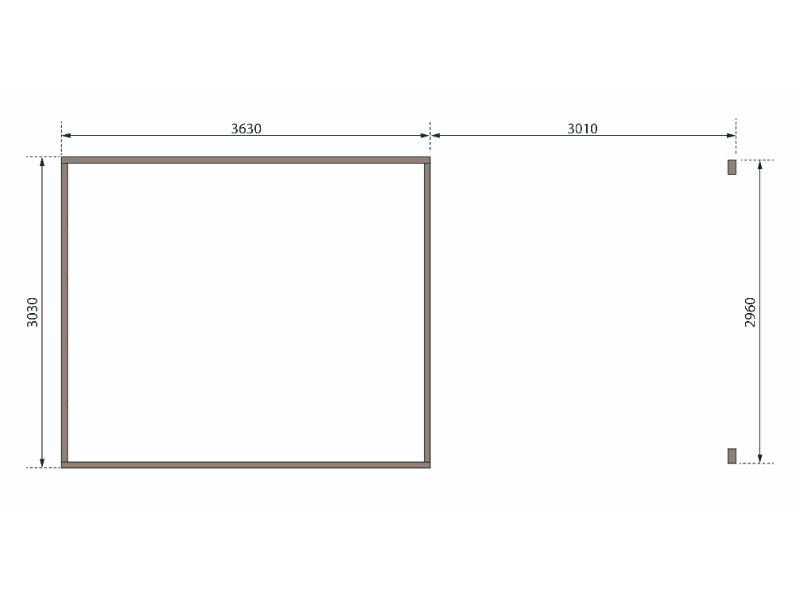 Karibu Gartenhaus Radeburg 2 natur 38 mm mit Anbaudach 3,3 m