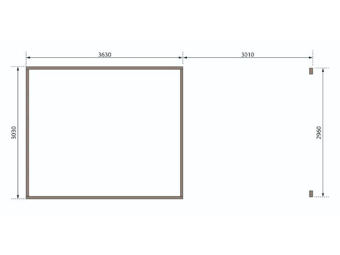 Karibu Gartenhaus Radeburg 2 natur 38 mm mit Anbaudach 3,3 m