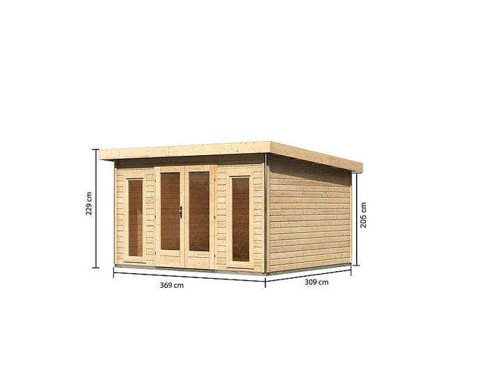 Karibu Gartenhaus Radeburg 2 natur 38 mm