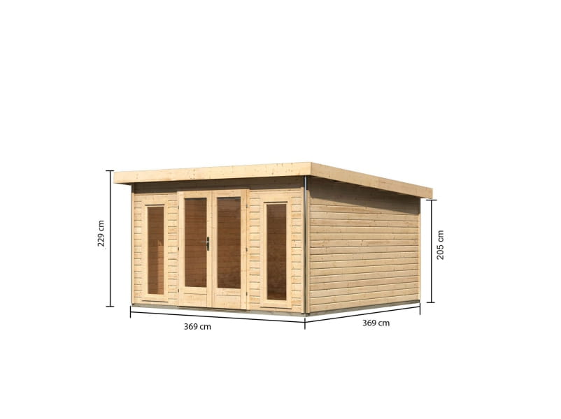 Karibu Gartenhaus Radeburg 3 natur 38 mm