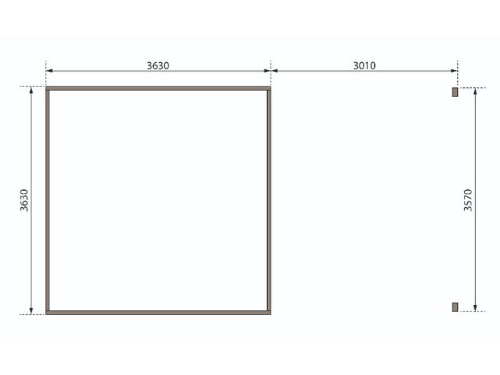 Karibu Gartenhaus Radeburg 3 natur mit Anbaudach 3,3 m