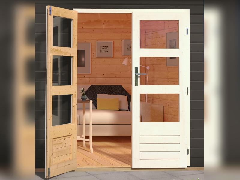 Karibu Gartenhaus Ravenna 1 terragrau, inkl. Fußboden