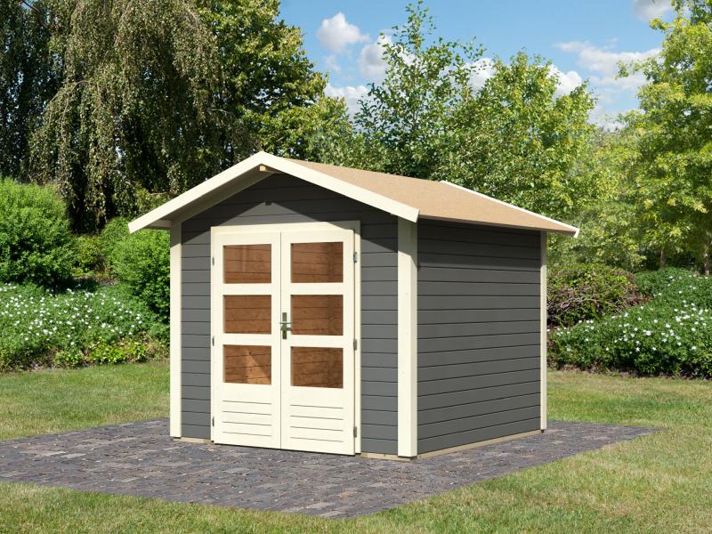 Karibu Gartenhaus Ravenna 1 terragrau