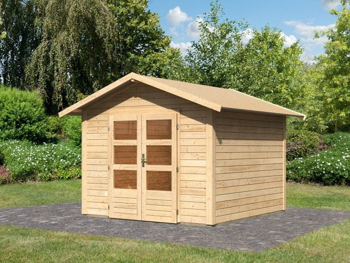 Karibu Gartenhaus Ravenna 2, natur, inkl. Fußboden