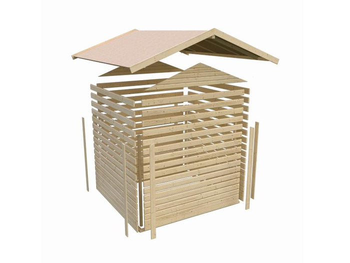 Karibu Gartenhaus Ravenna 2, natur, inkl. Fußboden