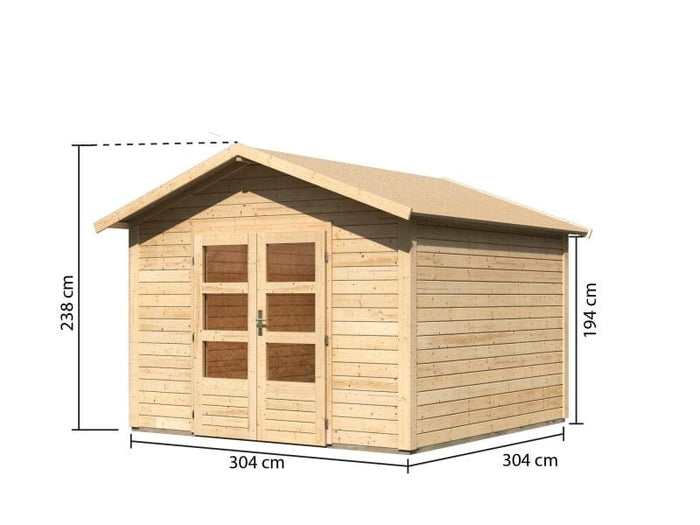 Karibu Gartenhaus Ravenna 3 natur