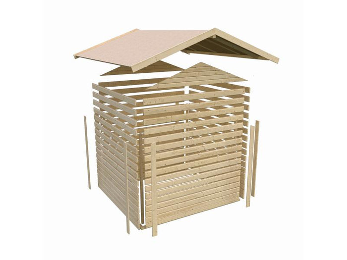 Karibu Gartenhaus Ravenna 3 terragrau