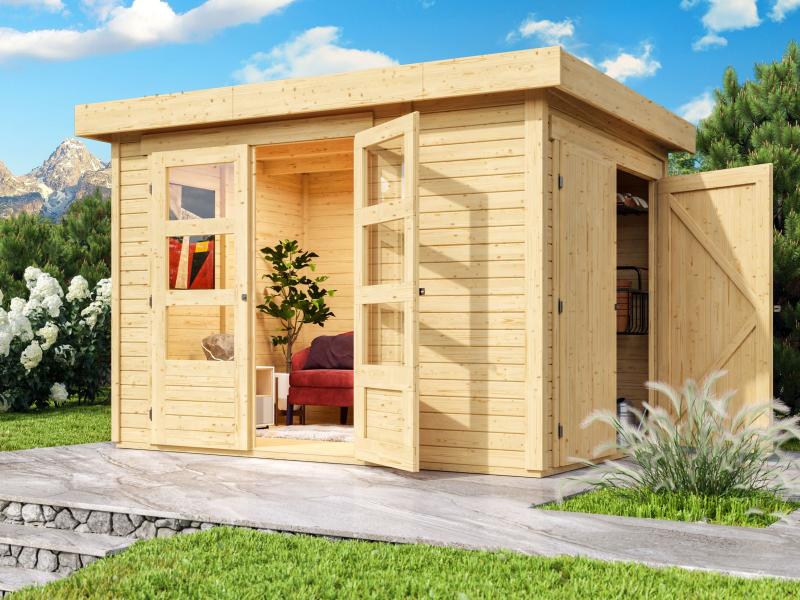 Karibu Gartenhaus Retola 2 inkl. Anbauschrank